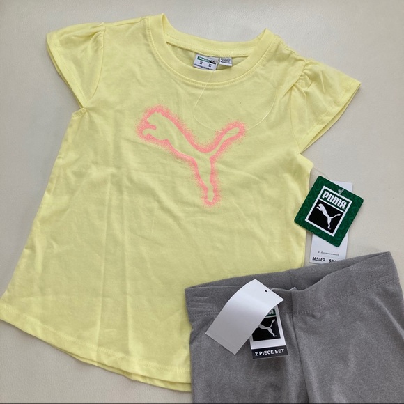 Puma sparkly pink leggings set 2236 - Picture 2 of 5